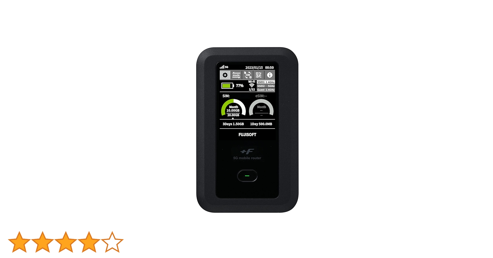 Amazon | 富士ソフト(Fujisoft) 5G対応Wi-Fiモバイルルーター +F Amazon | 富士ソフト(Fujisoft) 5G対応Wi-Fiモバイルルーター +F